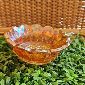 Art Nouveau Grape Patterned Imperial Marigold Carnival Glass Nappy